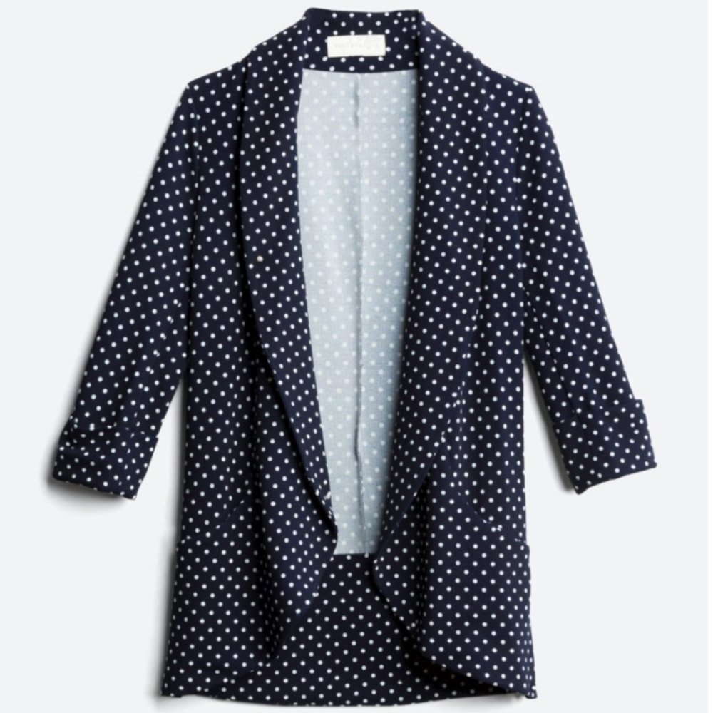 Frenchmauve Tunic Blazer - Navy Polka Dot - NWT